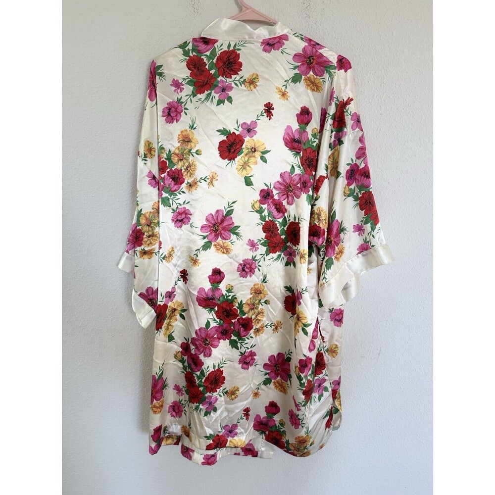Victoria’s Secret Vintage Gold Label Tropical Floral Kimono Robe One Size Satin - Picture 3 of 10